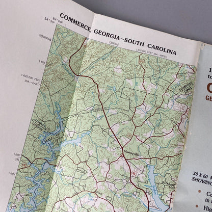 USGS Topographic Map 1979 Survey 30"x60" GA, SC Commerce