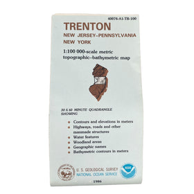 USGS Topographic Map 1986 Survey 30"x60" NJ, PA, NY Trenton 44074-A1-TB-100