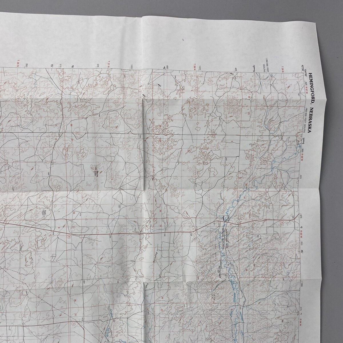 USGS Topographic Map 1985 Survey 30"x60" NE Hemingford 42103-A1-TM-100