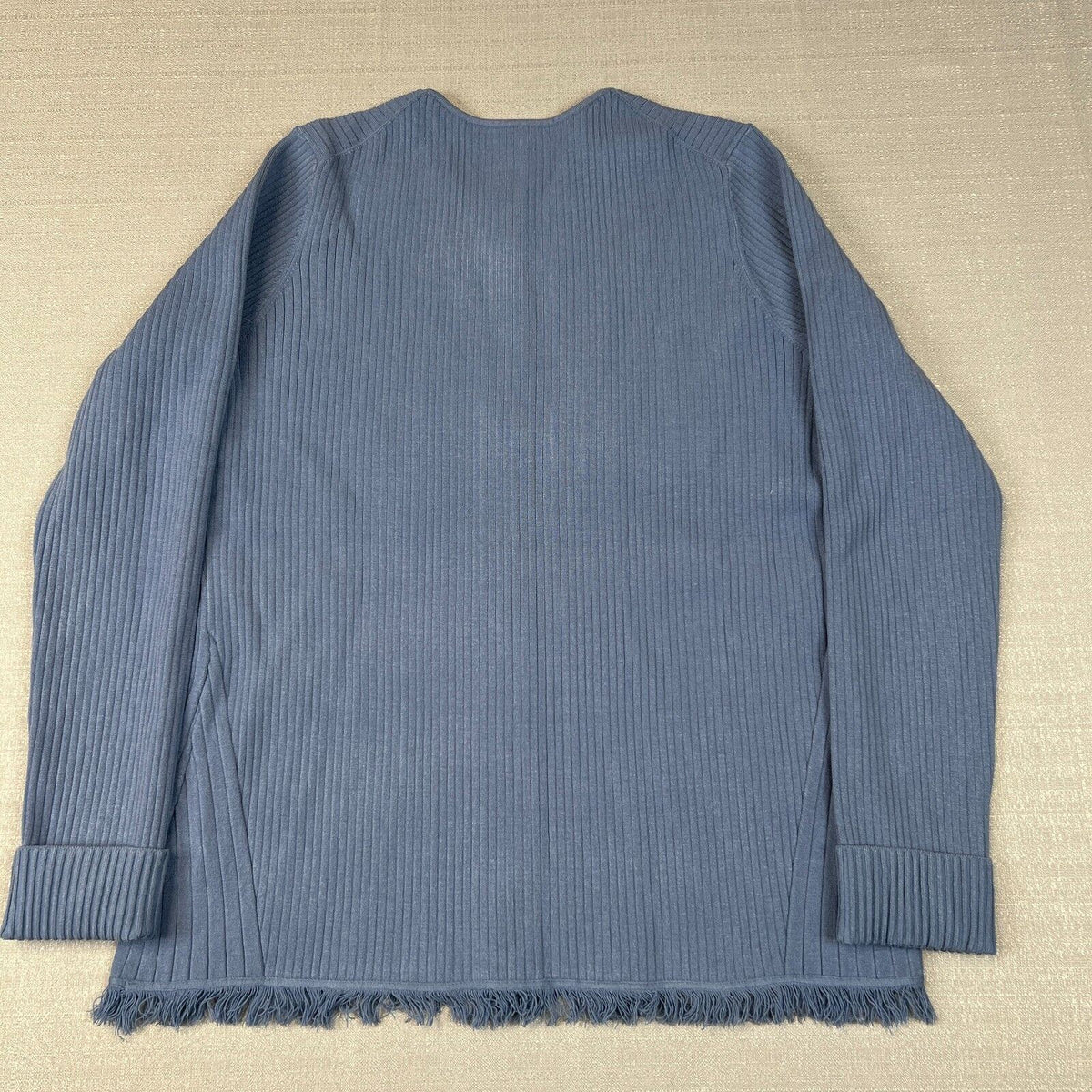 Carlisle New York Blue Frayed Size L Sweater (Large)