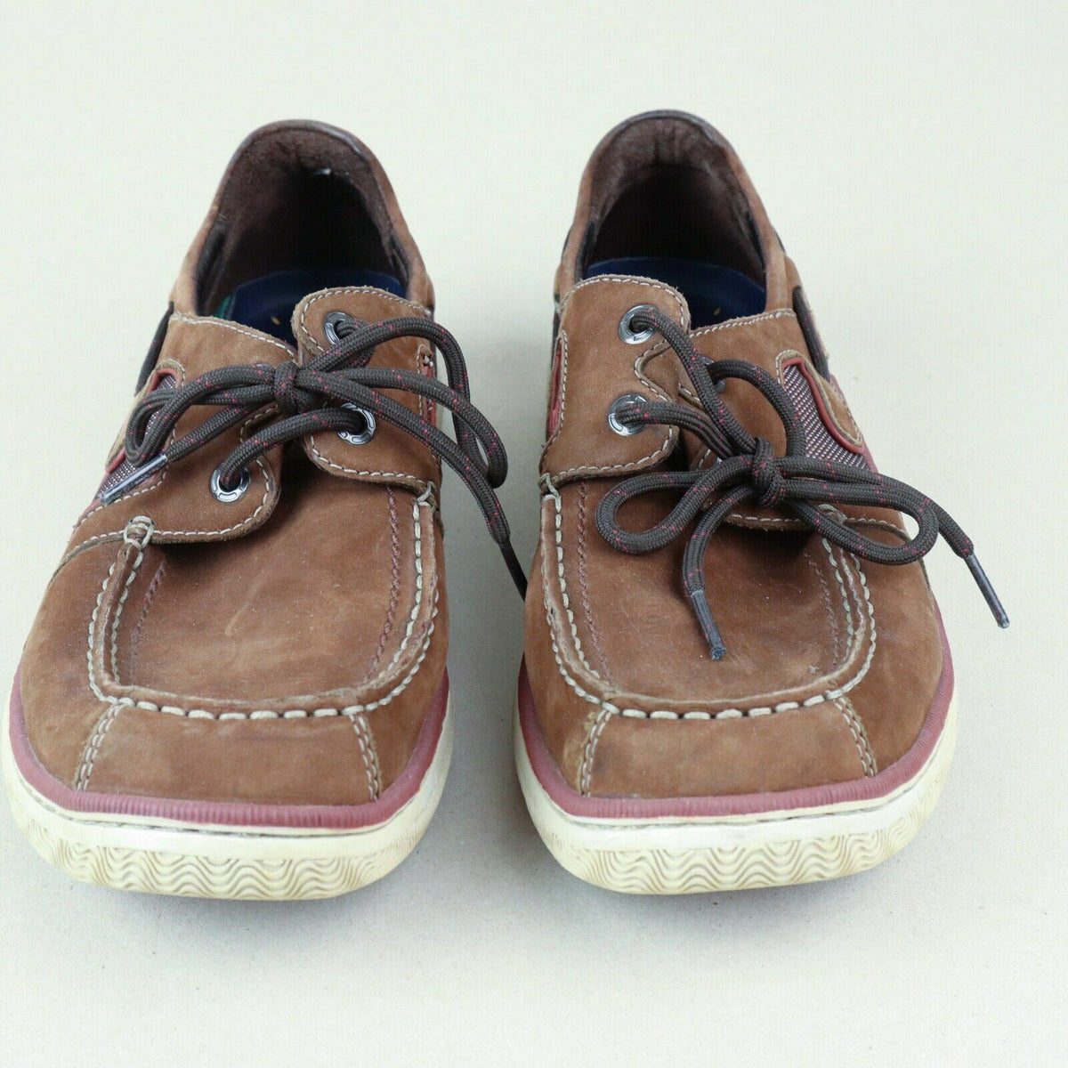 Sebago Brice Leather Boat Shoes Brown/Tan Mens Size 8.5M