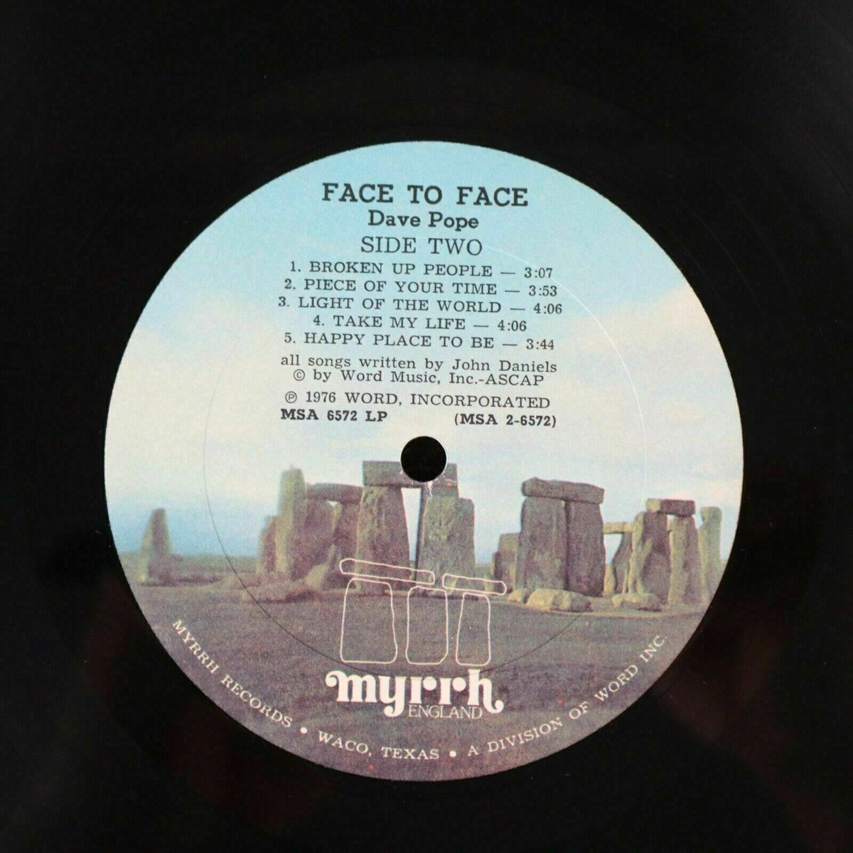 Dave Pope 'Face to Face' Vinyl LP Record