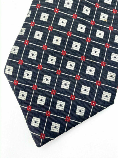 Men’s Sterling & Hunt Traditional 100% Silk Tie Black Silver Red