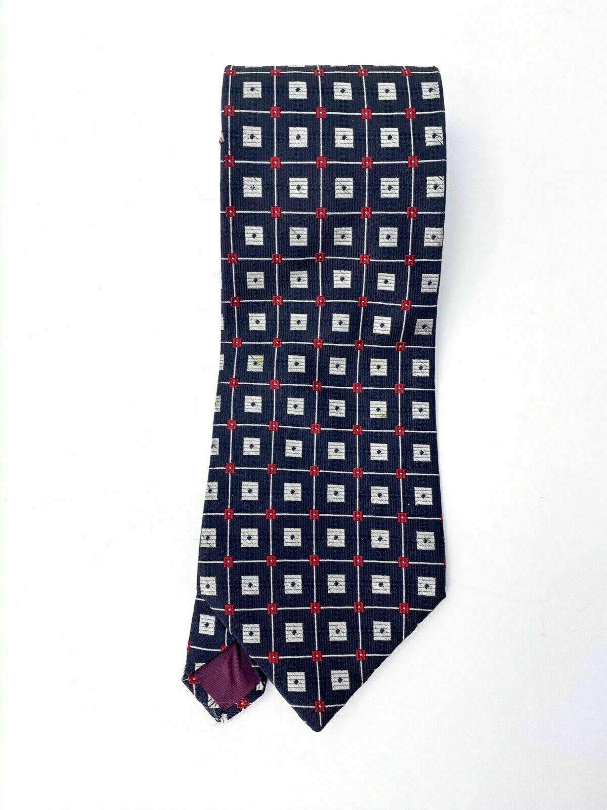 Men’s Sterling & Hunt Traditional 100% Silk Tie Black Silver Red