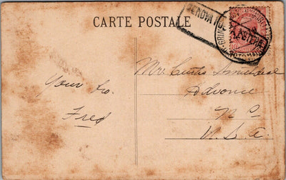 Antique Postcard France/Italy border Guards , Menton, France