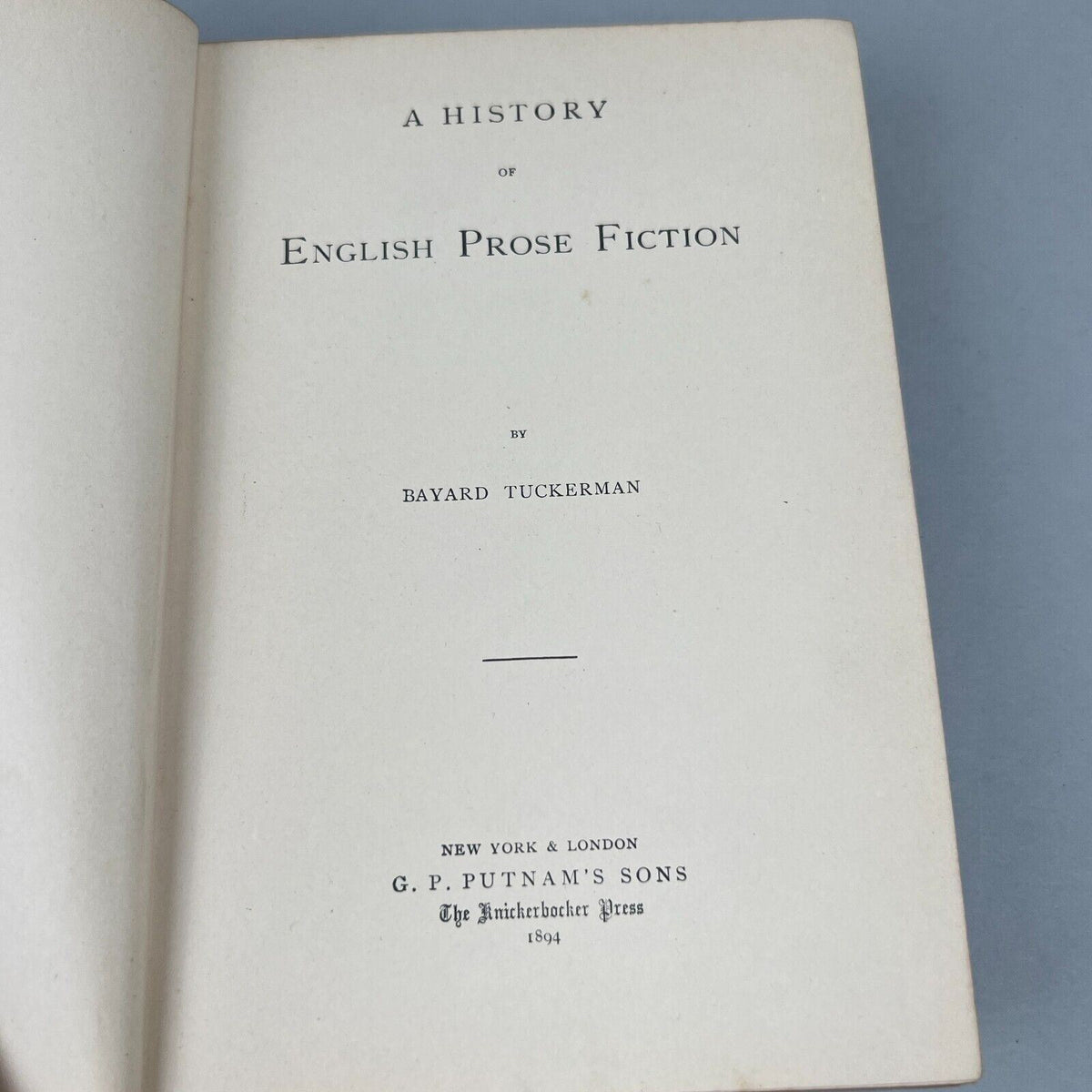 Antique 1894 History of English by Prose Fiction