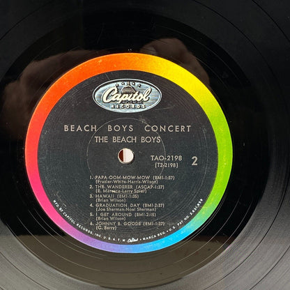 Beach Boys Concert LP Capital Records Vinyl Record