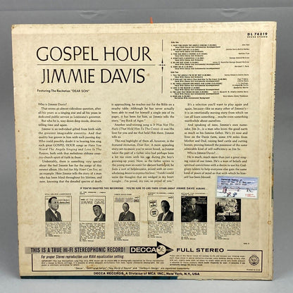 Jimmie Davis Gospel Hour LP Record Album Vinyl