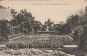 Early 20th Century Antique Postcard - Les Jardins et le Kiosque, Menton, France