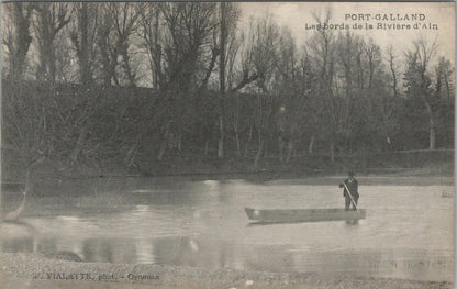 Early 20th Century Antique Postcard Port-Galland Les birds de la Riviere d'Ain