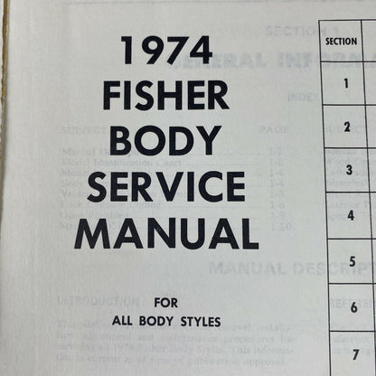 1974 GM Fisher Body Service Manual (General Motors)