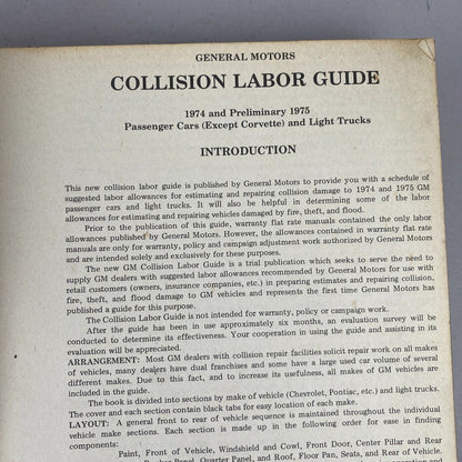 1974, 1975 General Motors Collision Labor Guide