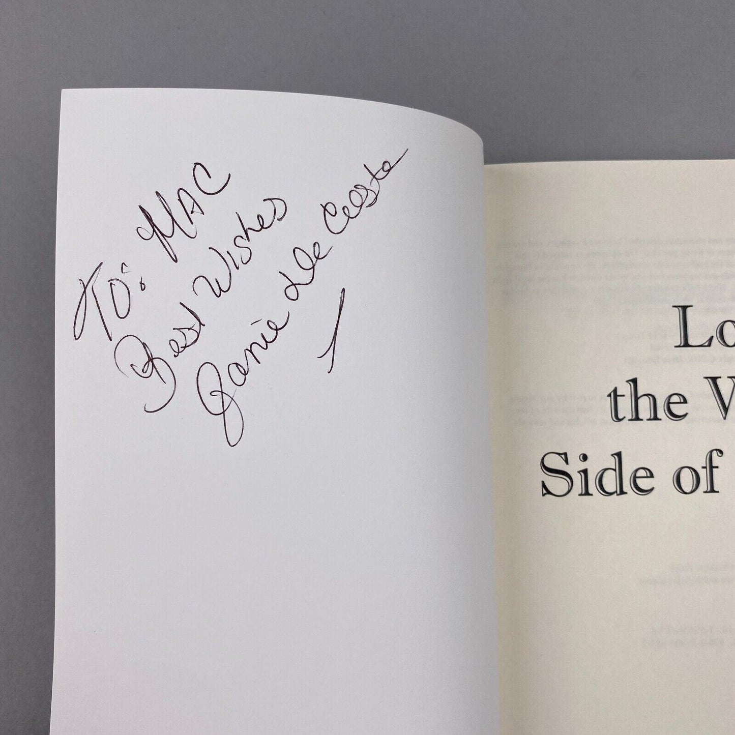 Love On the Wrong Side of Town by Janie Decoster - Autographed Copy