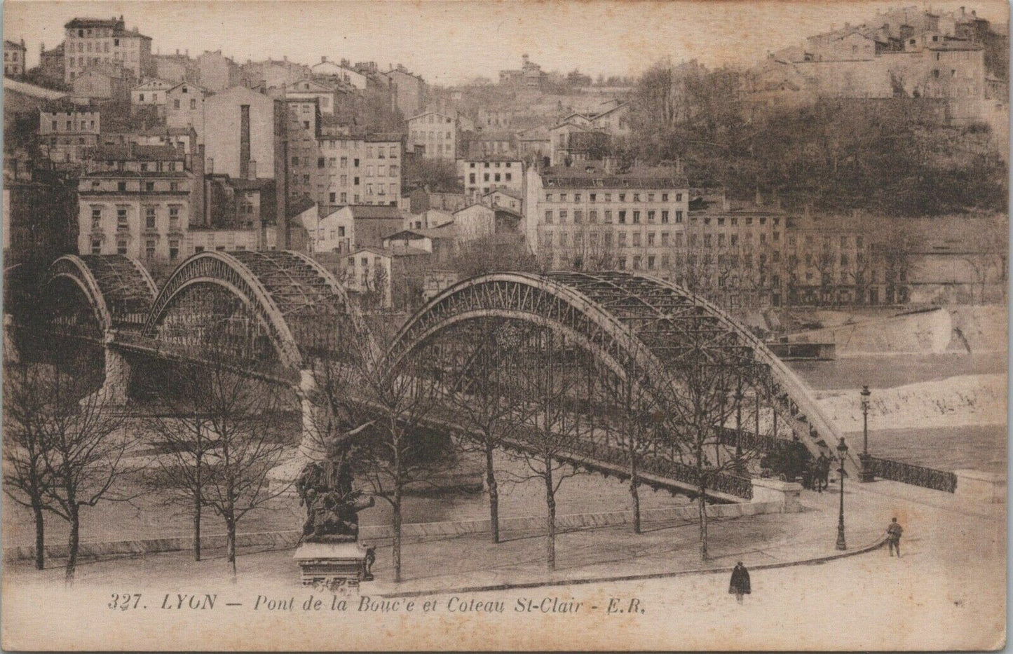 Antique Postcard Lyon, France, Pont de la Bouc'e et Coteau St Clair E.R.