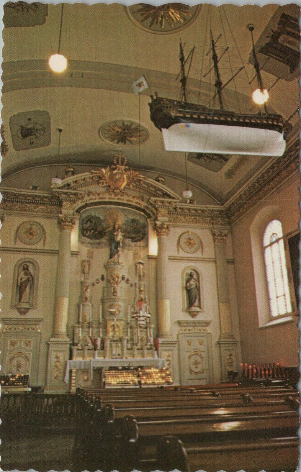 Vintage Postcard Church Interior of Notre Dame Des Victories, Paris, France