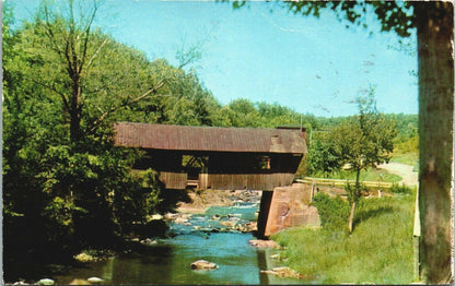 Vintage Postcard Covered Bridge Over Gihon River - Johnson, Vermont