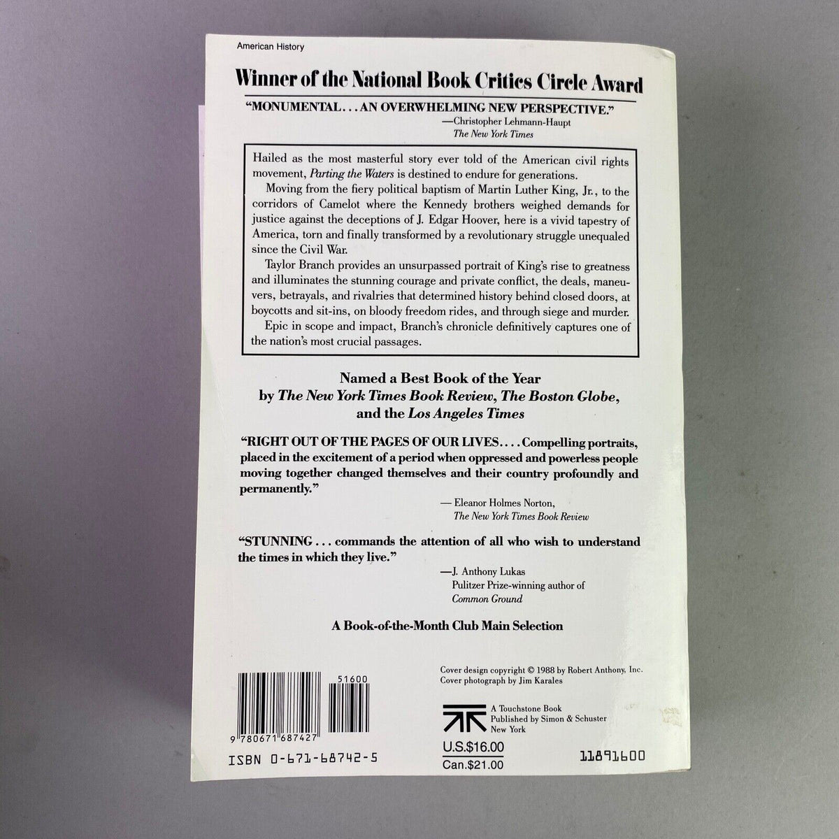 Signed Parting the Waters : America in the King Years1954-1963 by Taylor Branch