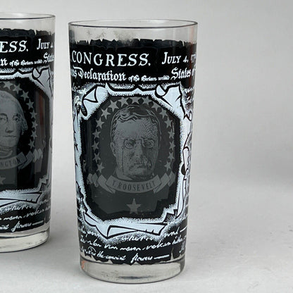 Set of 4 In Congress July 4 A Declaration 1776-1976, US presidents glasses