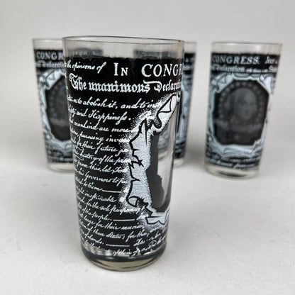 Set of 4 In Congress July 4 A Declaration 1776-1976, US presidents glasses