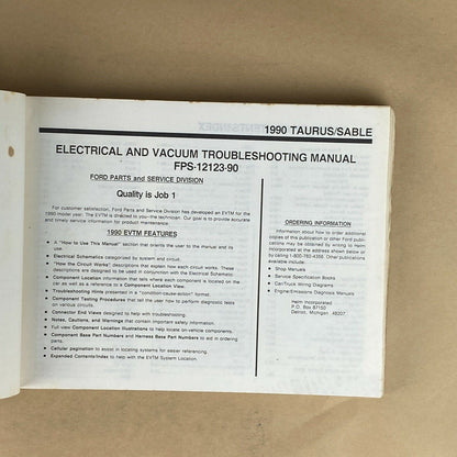 1990 Ford Taurus/Sable Electrical and Vacuum Trouble Shooting Manual