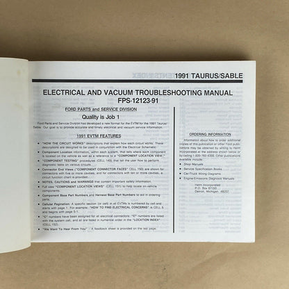 1991 Ford Taurus/Sable Electrical and Vacuum Trouble Shooting Manual