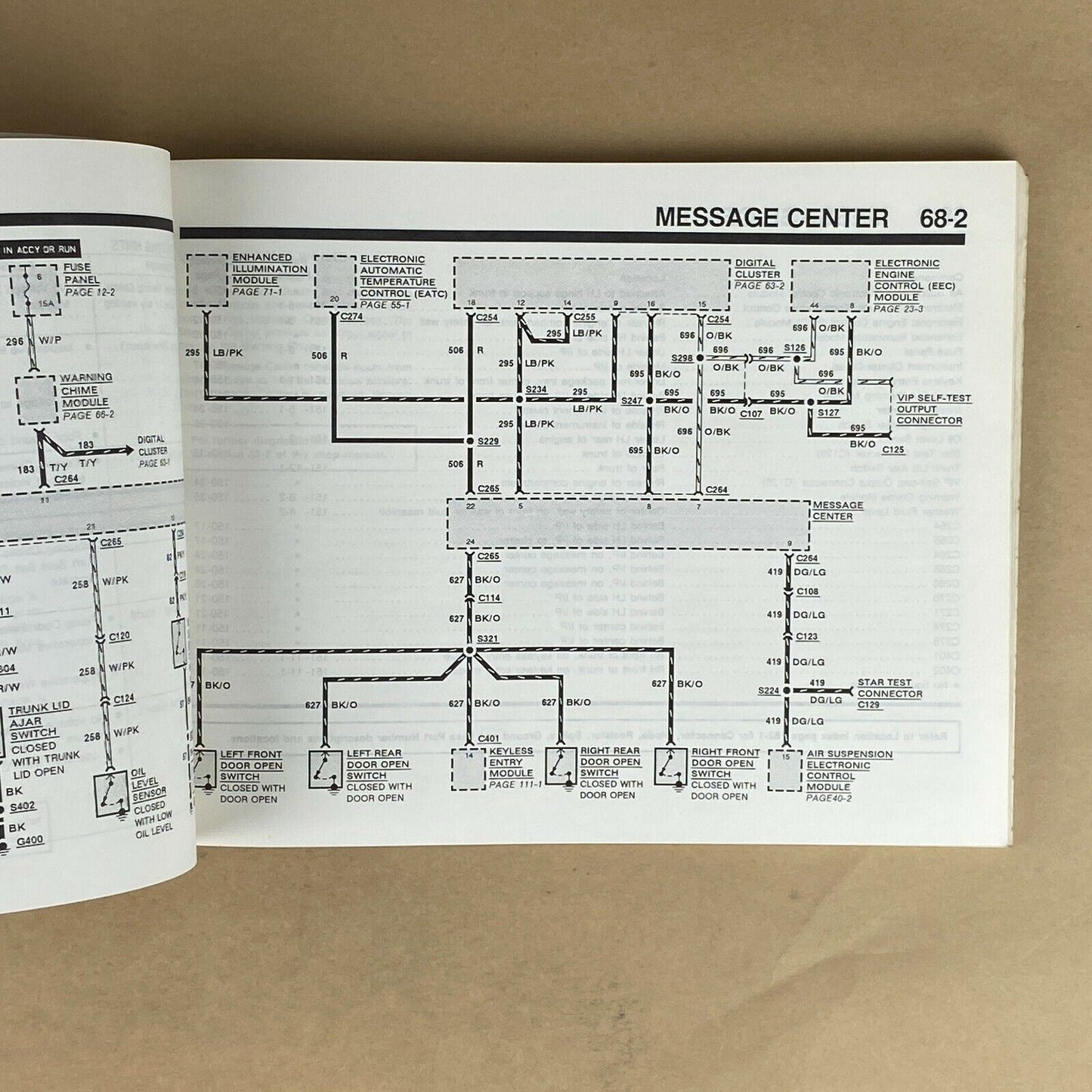 1990 Ford Lincoln Continental Electrical and Vacuum Trouble Shooting Manual