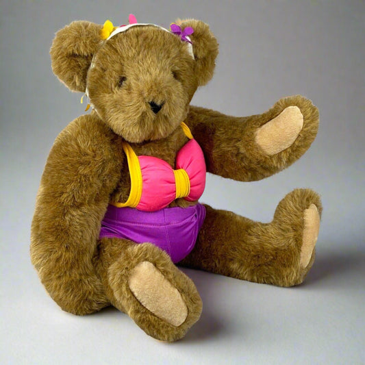 The Vermont Teddy Bear Company Jointed Bear with Bikini and Hat