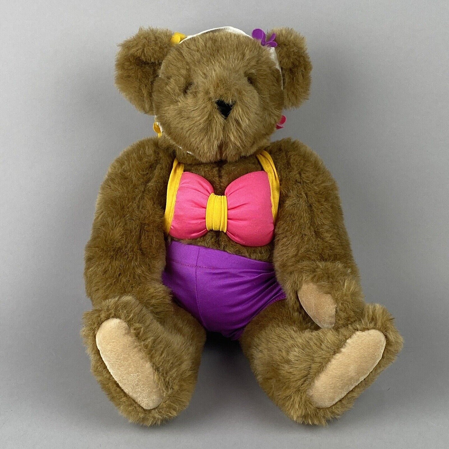 The Vermont Teddy Bear Company Jointed Bear with Bikini and Hat