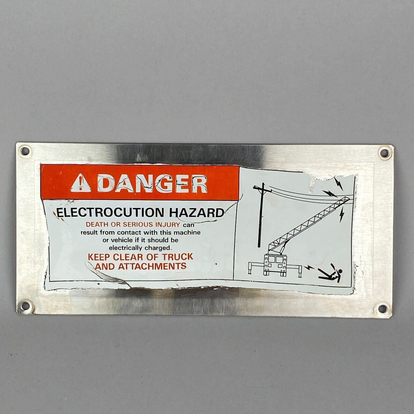 Firetruck "Danger" Metal Sign/Plate Stainless Steel 11"x5" (Fire Truck)