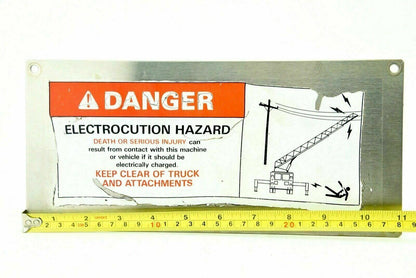 Firetruck "Danger" Metal Sign/Plate Stainless Steel 11"x5" (Fire Truck)