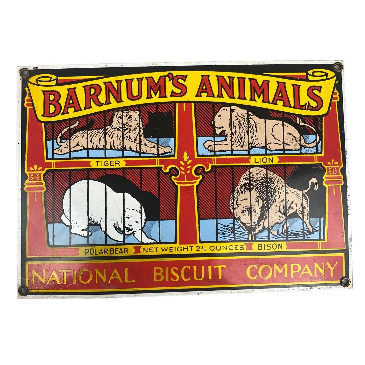 Barnum's Animals - National Biscuit Company Vintage Metal Sign