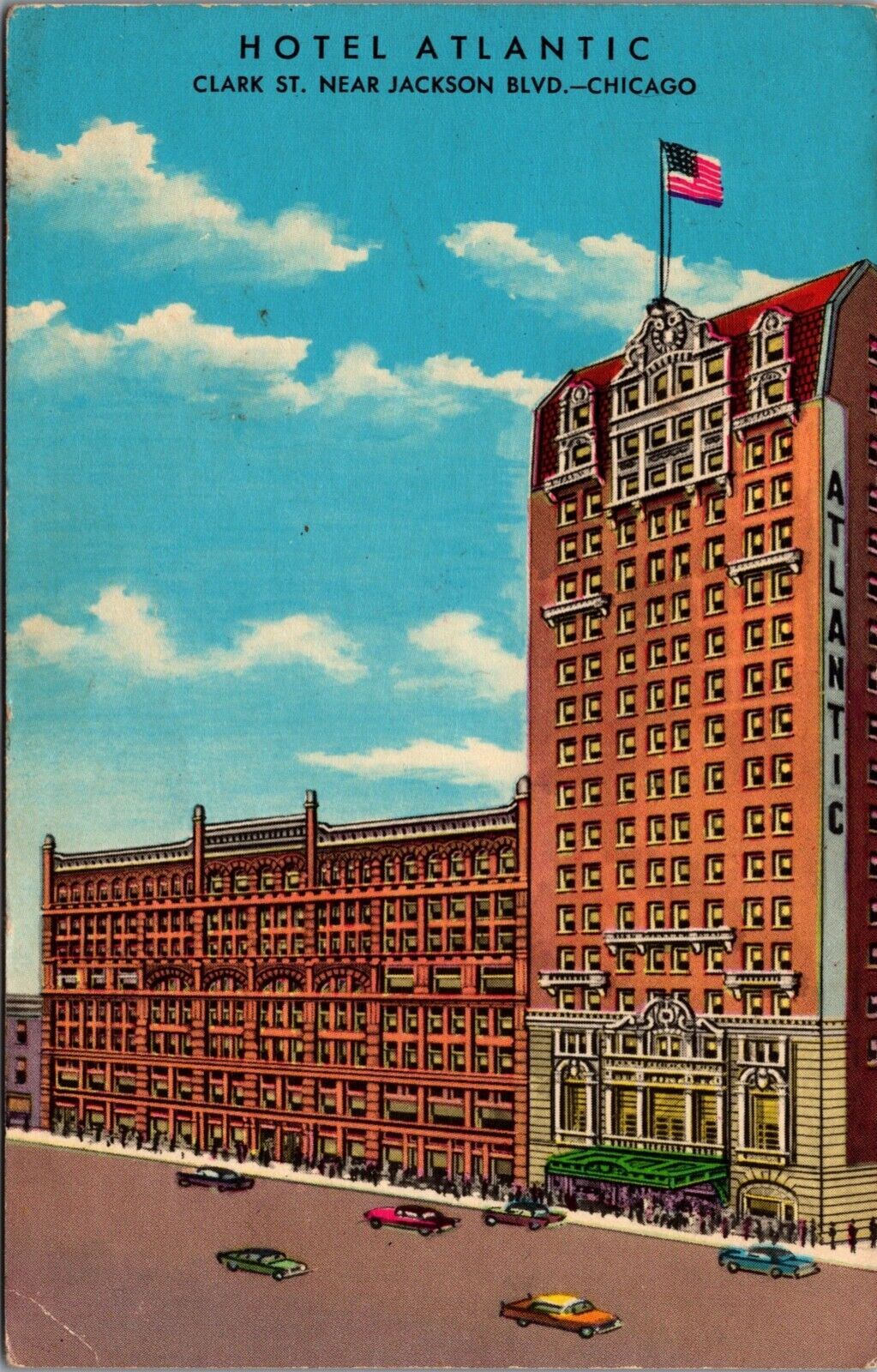 Hotel Atlantic Chicago Vintage Postcard Curteicrom