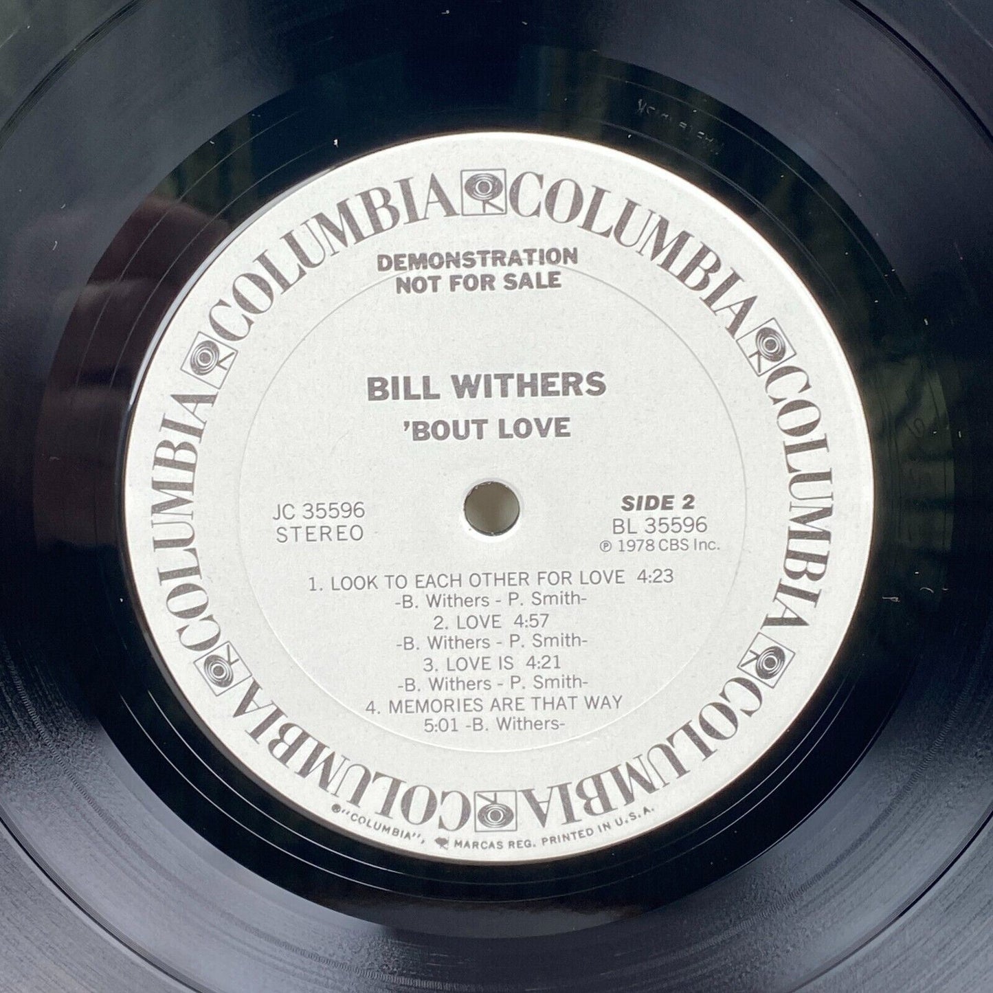 Bill Withers - Bout Love, Near Mint Vinyl Record