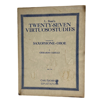 L. Bassi's Twenty-Seven Virtuoso Studies transcribed for Saxophone-Oboe 1922