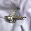 Vintage Pewter Bird Brooch Pin 2.25"