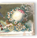 Otto Schloss - Easter Postcard Antique Boy Pulling Egg c1910