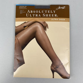 VTG Hanes Absolutely Ultra Sheer Control Top Panty Hose 707 Size E Barely Black