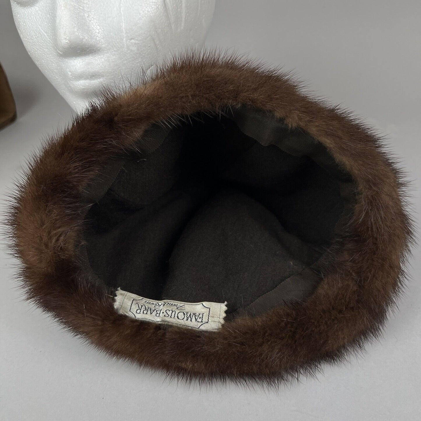 1950's Famous Bar French Room Women's Brown Mink Hat EUC