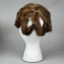 1950's Flapper Stretchy Women's Brown Mink Hat, Unique Odd