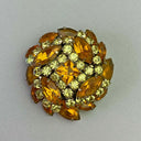 Vintage Costume Jewelry Brooch Amber (1.75")