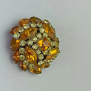 Vintage Costume Jewelry Brooch Amber (1.75")