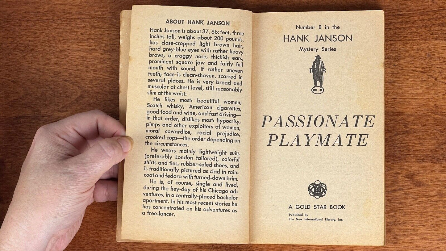 Passionate Playmates by Hank Janson, Sleaze vintage  1964, paperback