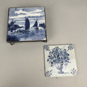 SET OF 2 - Hand Painted Delft Blue Holland Tiles (Trivet)