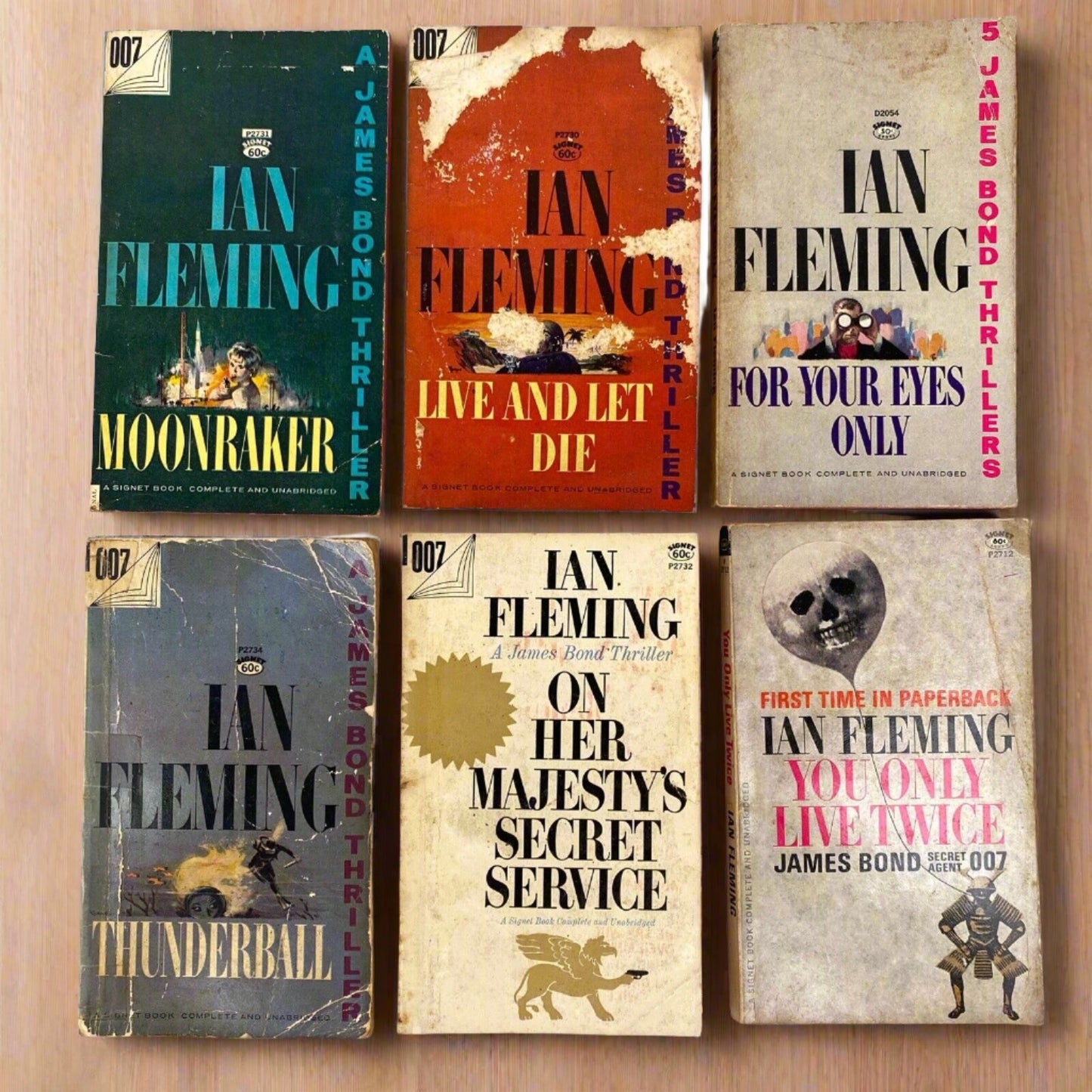 Set of 6 Ian Fleming Books (James Bond)