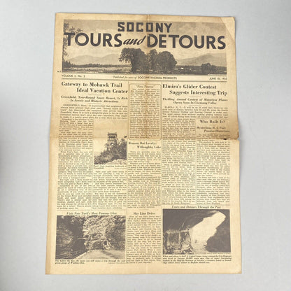 June 15 1933 SOCONY Paper and Map NEW YORK (Tours and Detours) Ephemera