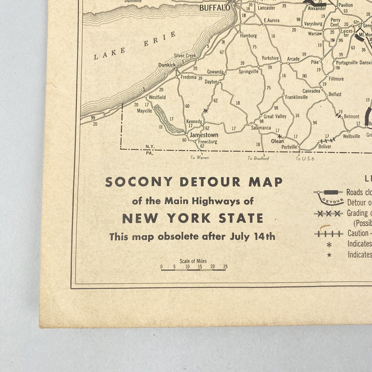 June 15 1933 SOCONY Paper and Map NEW YORK (Tours and Detours) Ephemera