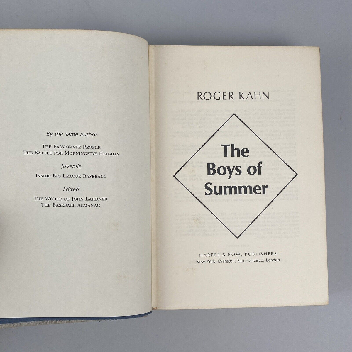 The Boys of Summer by Roger Kahn 1972 Hard Book/Dust Jacket, First Edition