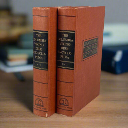 The Columbia Viking Desk Encyclopedia 2 Volume Set , Book Club Edition, 1956