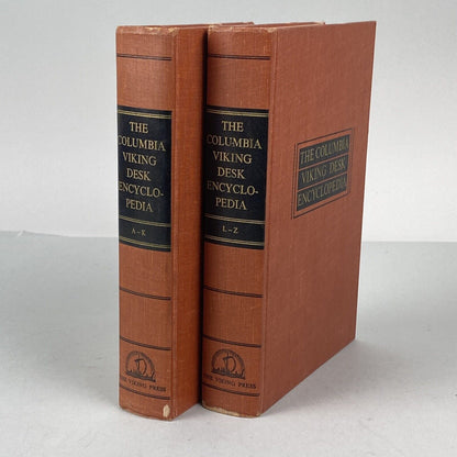 The Columbia Viking Desk Encyclopedia 2 Volume Set , Book Club Edition, 1956