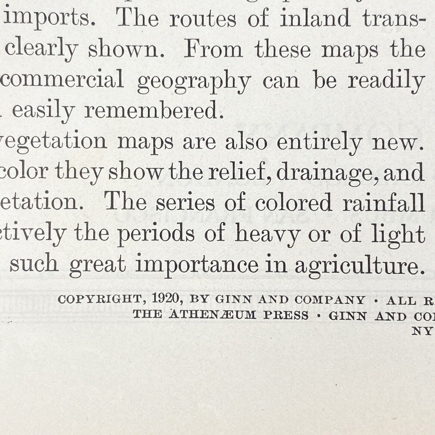 2 - 1920 ATWOOD NEW GEOGRAPHY Hardcover BOOK w/Color Maps,New York& Penn Edition